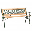 Garden Bench 122 cm Cast Iron and Solid Firwood