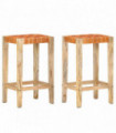 vidaXL Bar Stools 2 pcs Brown Real Leather 75 cm