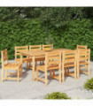 vidaXL 9 Piece Garden Dining Set Solid Wood Teak