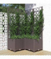 vidaXL Garden Planter with Trellis Brown 80x80x136 cm PP