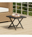 vidaXL Folding Table Black 45x35x32 cm Poly Rattan