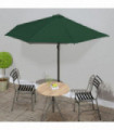 vidaXL Balcony Parasol with Aluminium Pole Green 300x155 cm Half