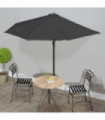 vidaXL Balcony Parasol with Aluminium Pole Anthracite 300x155 cm Half