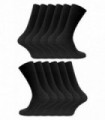 12 Pairs 100% Cotton Socks (6-11 UK / SE002 Black)