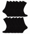 12 Pack 100% Egyptian Cotton Socks (12-14 / Black)