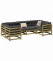 vidaXL 6 Piece Garden Sofa Set with Cushions Impregnated Wood Pine