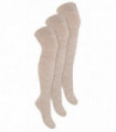 Steven - 3 PACK Ladies Wool Socks - Over Knee (38-40 / Beige)