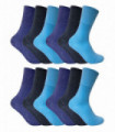 12 PAIRS Ladies Thermal Diabetic Socks (4-8 / Light Blue)