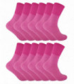 12 PAIRS Ladies Thermal Diabetic Socks (4-8 / Pink)