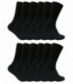 12 Pack Mens Thermal Diabetic Socks (6-11 / Black)