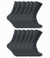 12 Pack Mens Thermal Diabetic Socks (6-11 / Charcoal)