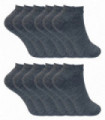 12 Pairs Ladies Thermal Trainer Socks (4-8 / Charcoal)