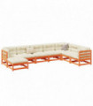 vidaXL 8 Piece Garden Sofa Set Wax Brown Solid Wood Pine
