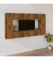 vidaXL 8 Piece TV Cabinet Set Smoked Oak Engineered Wood