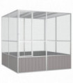 vidaXL Bird Cage Grey 213.5x217.5x211.5 cm Galvanised Steel