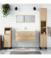vidaXL Bathroom Cabinet with Mirror Sonoma Oak Engineered Wood
