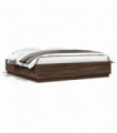 vidaXL Bed Frame Brown Oak 200x200 cm Engineered Wood