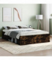 vidaXL Bed Frame Smoked Oak 135x190 cm Double