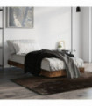 vidaXL Bed Frame Smoked Oak 75x190 cm Small Single Engineered Wood