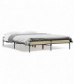 vidaXL Bed Frame Sonoma Oak 120x200 cm Engineered Wood and Metal