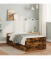 vidaXL Bed Frame with Drawers Smoked Oak 90x190 cm Single