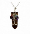 Tree of Life 7 Chakra Pendant, Tiger's Eye