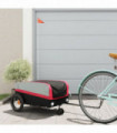 vidaXL Bike Trailer Black and Red 30 kg Iron