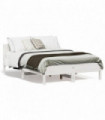 vidaXL Bed Frame with Headboard White 120x190 cm Small Double Solid Wood Pine