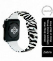 iWatch Silicone Sports Strap With Different Animal Prints Zebra, 42mm