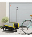 vidaXL Bike Trailer Black and Yellow 30 kg Iron