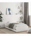 vidaXL Bed Frame with Drawers White 75x190 cm Small Single Engineered Wood