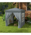 Outsunny 2mx2m Pop Up Gazebo Party Tent Canopy Marquee with Storage Bag Grey