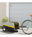 vidaXL Bike Trailer Black and Yellow 45 kg Iron