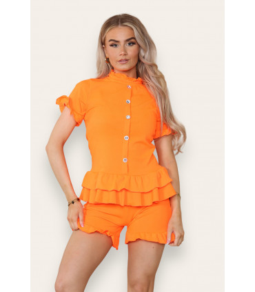Diamond Frilled Edge Short Co-Ord Set