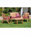 Four Seater Multi Set With Burgundy Cushion