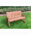 Three Seater Rocker Bench With Burgundy Cushion