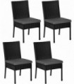 Outsunny 4 PCs Rattan Garden Chairs with Cushion, Wicker Dining Chairs, Black