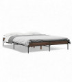 vidaXL Bed Frame Brown Oak 140x200 cm Engineered Wood and Metal