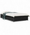 vidaXL Bed Frame Black 100x200 cm Engineered Wood and Metal
