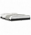 vidaXL Bed Frame Black 135x190 cm Double Engineered Wood and Metal