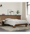 vidaXL Bed Frame Smoked Oak 100x200 cm Engineered Wood and Metal