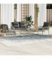 vidaXL 4 Piece Garden Sofa Set with Cushions Light Grey Poly Rattan