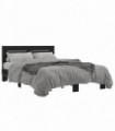 vidaXL Bed Frame Black 140x200 cm Engineered Wood and Metal