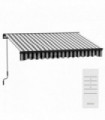 Outsunny 3 x 2m Electric Retractable Awning, Aluminium Frame, Grey & White