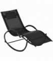 Outsunny Patio Rocking Lounge Chair Zero Gravity Chaise w/ Padded Pillow Black