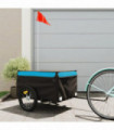 vidaXL Bike Trailer Black and Blue 45 kg Iron