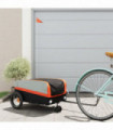 vidaXL Bike Trailer Black and Orange 30 kg Iron