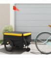 vidaXL Bike Trailer Black and Yellow 45 kg Iron