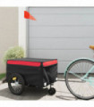 vidaXL Bike Trailer Black and Red 45 kg Iron