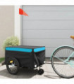 vidaXL Bike Trailer Black and Blue 45 kg Iron